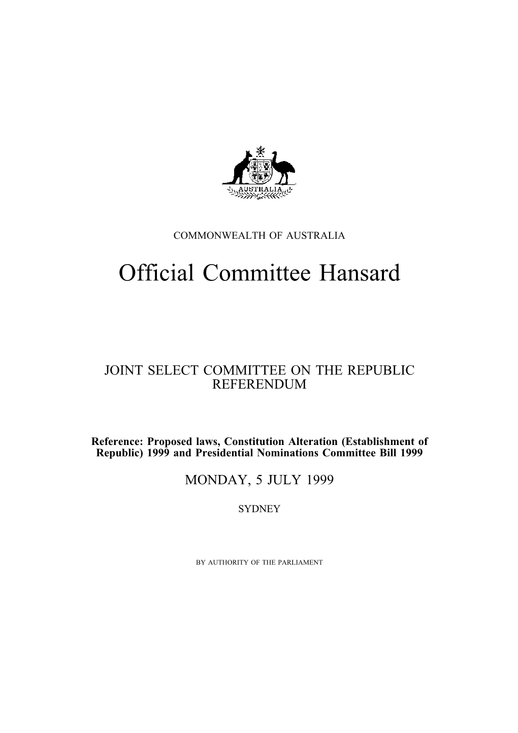 Official Committee Hansard