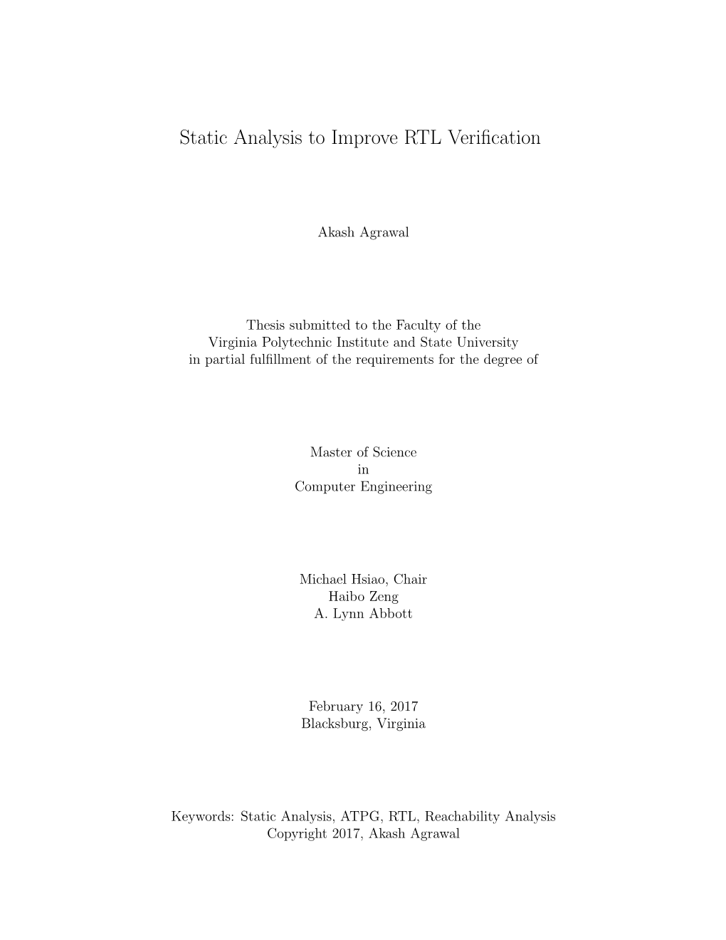 Static Analysis to Improve RTL Verification