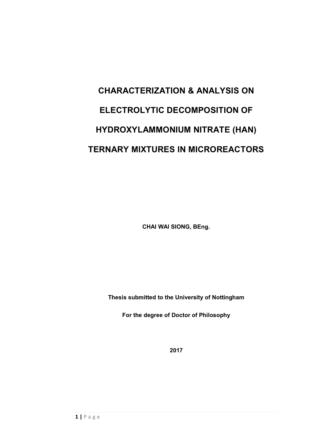 Characterization & Analysis On