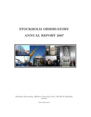 Stockholm Observatory Annual Report 2007