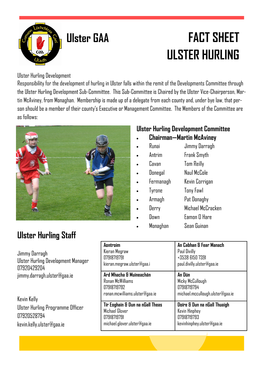 Fact Sheet Ulster Hurling