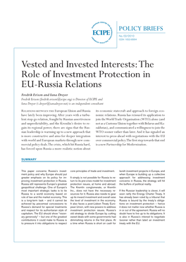 The Role of Investment Protection in EU-Russia Relations