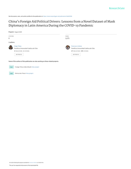 China's Foreign Aid Political Drivers: Lessons from a Novel Dataset of Mask Diplomacy in Latin America During the COVID-19