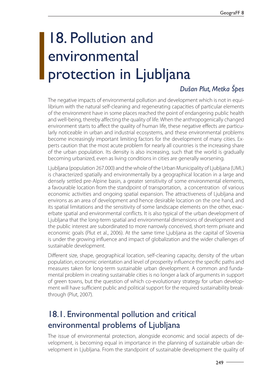 18. Pollution and Environmental Protection in Ljubljana