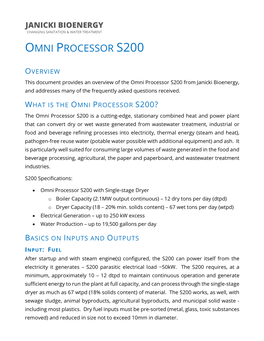 Omni Processor S200