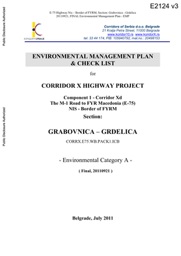 GRABOVNICA – GRDELICA CORRX.E75.WB.PACK1.ICB Public Disclosure Authorized