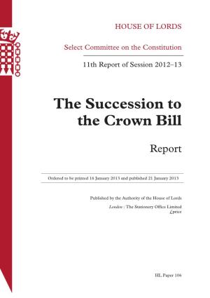 The Succession to the Crown Bill