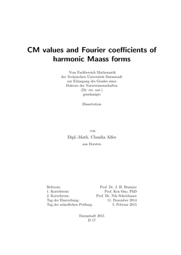 CM Values and Fourier Coefficients of Harmonic Maass Forms