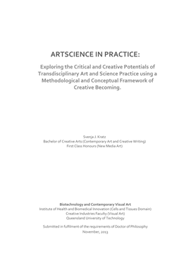 Artscience in Practice
