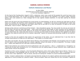 GABRIEL GARCIA MORENO Catholic Statesman and Martyr