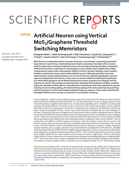 Artificial Neuron Using Vertical Mos2/Graphene Threshold