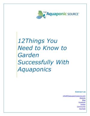 12Things You Need to Know to Garden Successfully with Aquaponics