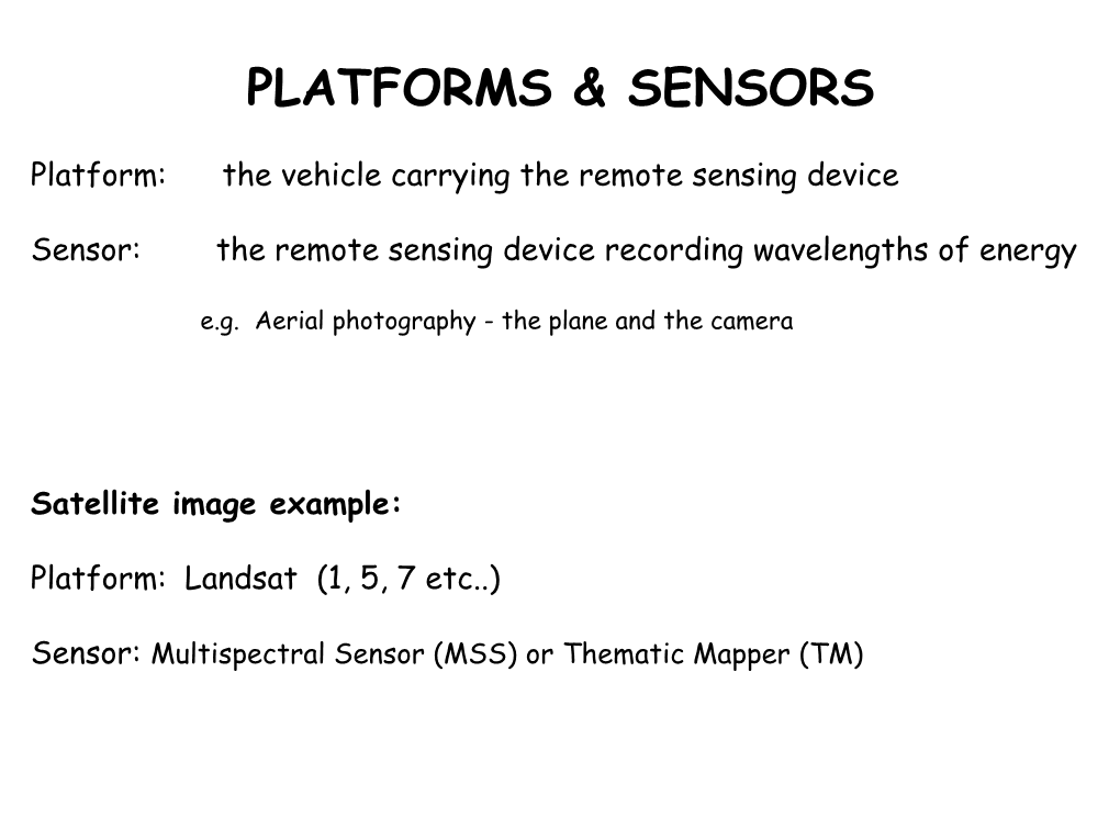 Platforms & Sensors