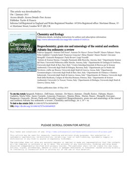 Chemistry and Ecology Biogeochemistry, Grain Size