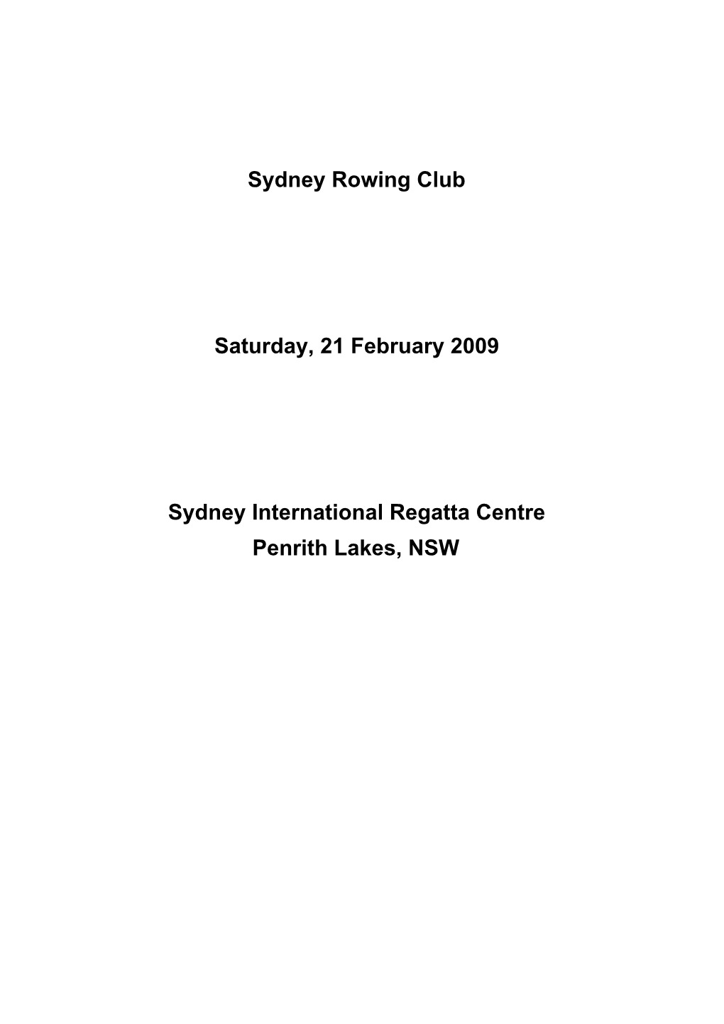 Sydney Rowing Club