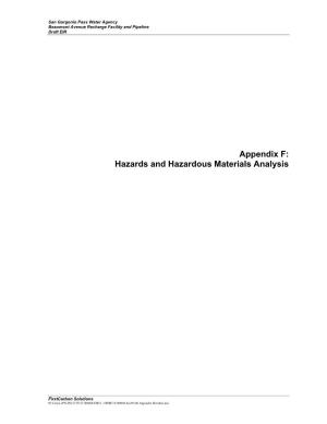 Appendix F: Hazards and Hazardous Materials Analysis
