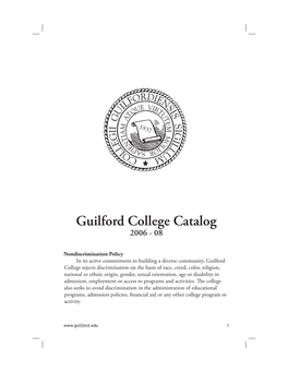 Guilford College Catalog 2006 - 08