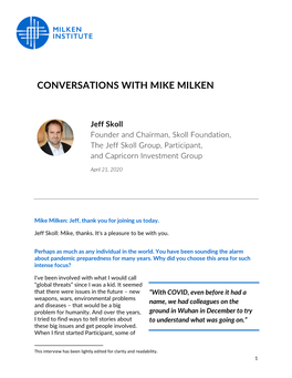 Conversations with Mike Milken