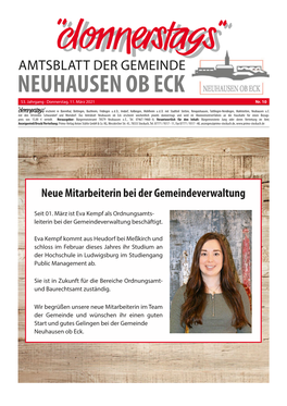 Amtsblatt Der Gemeinde Neuhausen Ob Eck 53