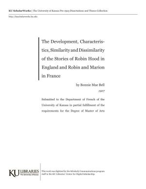 Tics, Similarity and Dissimilarity of the Stories of Robin Hood in England and Robin and Marion in France