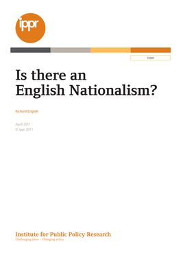 Is There an English Nationalism?