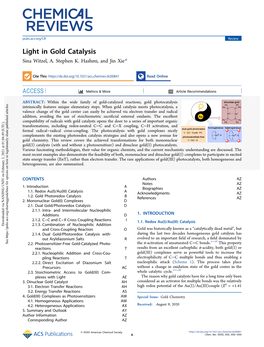 Light in Gold Catalysis Sina Witzel, A