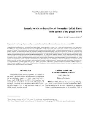 Jurassic Vertebrate Bromalites of the Western United States in the Context of the Global Record