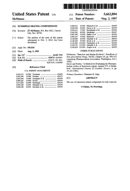 United States Patent 19 11 Patent Number: 5,662,894 Mcmanus 45 Date of Patent: *Sep