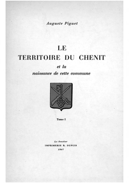 LE TERRITOIRE DU CHENIT Et La Naissance De Cette Commune