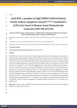 Lp16-PSP, a Member of Yjgf/Yer057c/UK114 Protein