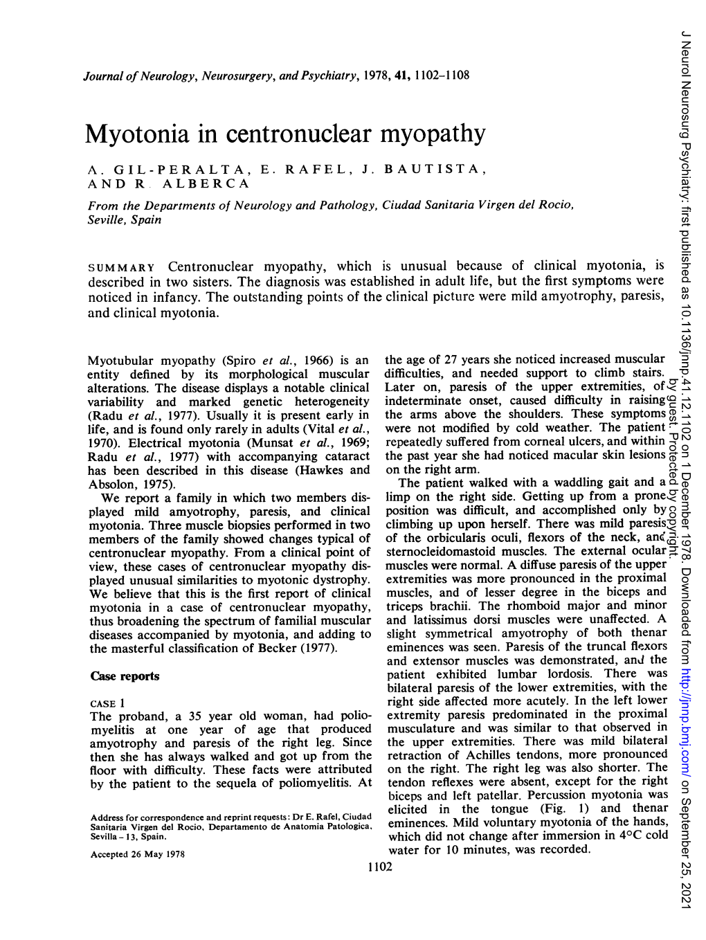 Myotonia in Centronuclear Myopathy