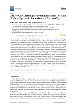 The Case of Water Squares in Rotterdam and Mexico City