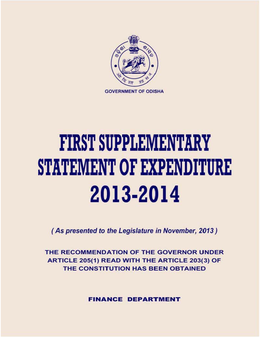 First Supplementary Statement of Expenditure 2013-2014