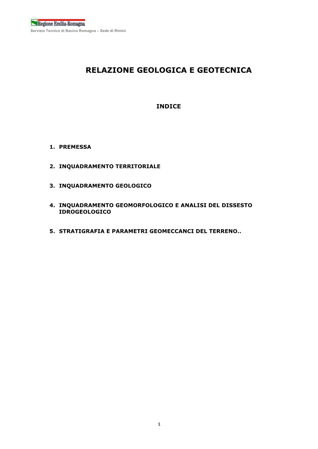 Relazione Geologica E Geotecnica