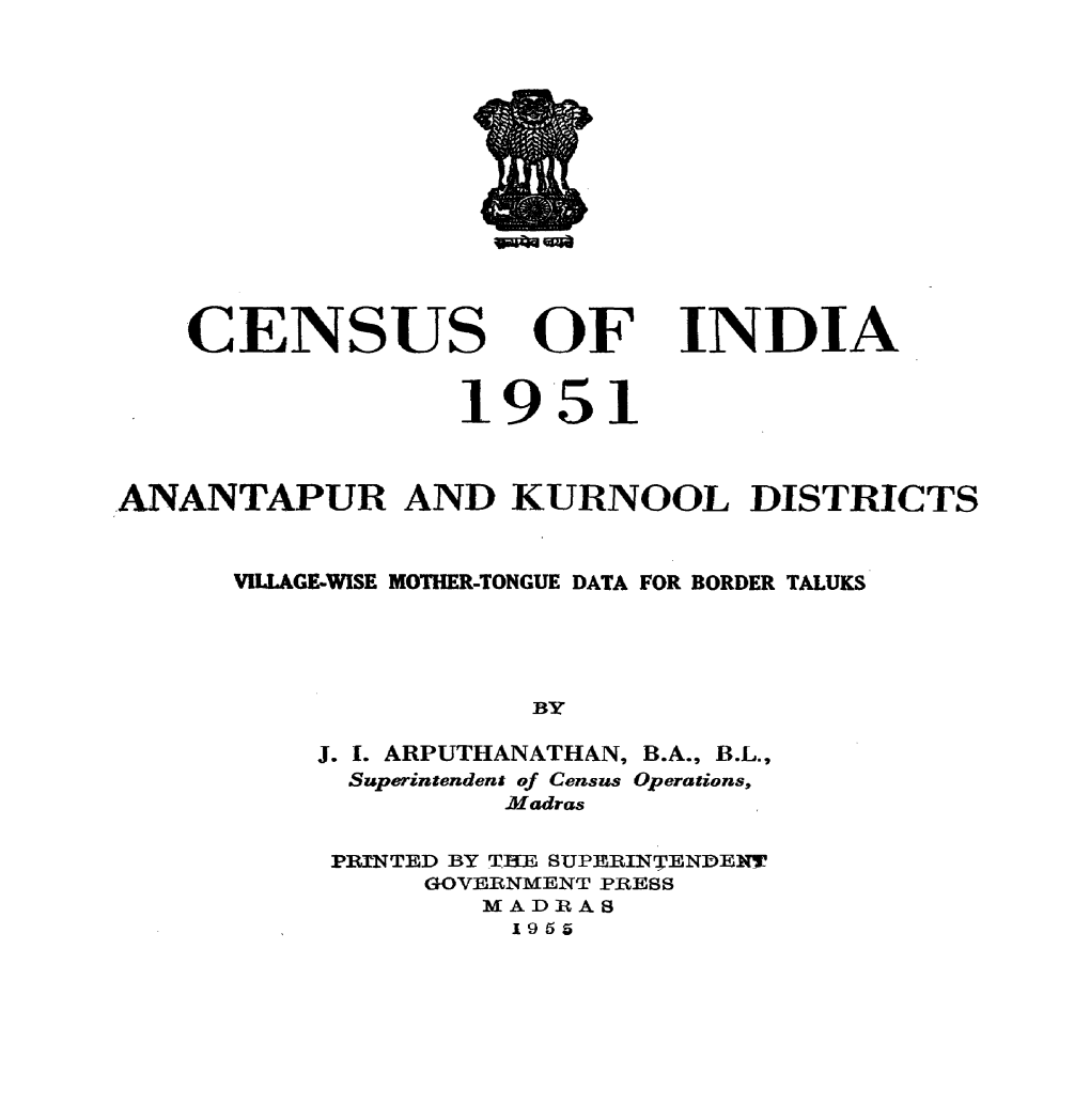 Anantapur and Kurnool Districts
