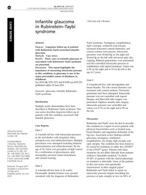Infantile Glaucoma in Rubinstein–Taybi Syndrome J Dacosta and J Brookes 1271