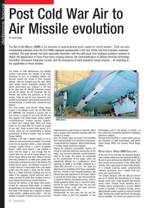 Post Cold War Air to Air Missile Evolution