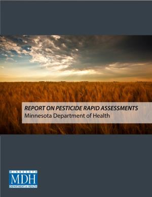 Report on Pesticide Rapid Assessments