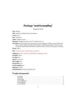 Package 'Matrixsampling'