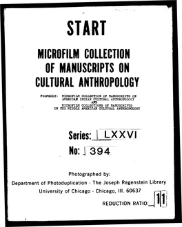 Microfilm Collection of Manuscripts on Cultural Anthropology