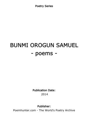 BUNMI OROGUN SAMUEL - Poems
