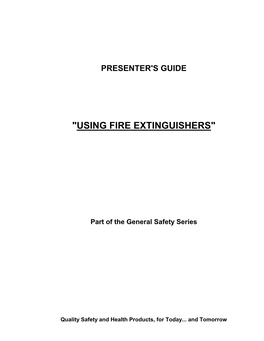 "Using Fire Extinguishers"