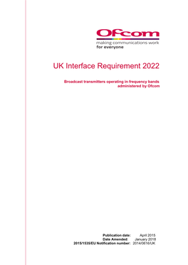 UK Interface Requirement 2022