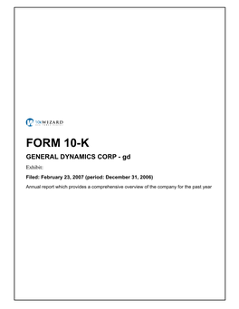Form 10-K General Dynamics Corp