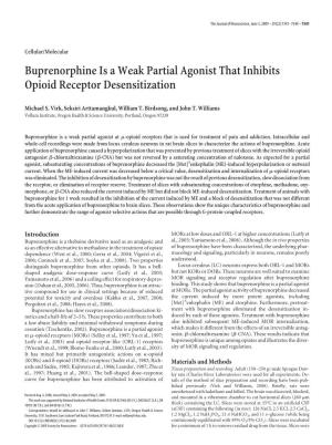 Buprenorphine Is a Weak Partial Agonist That Inhibits Opioid Receptor Desensitization
