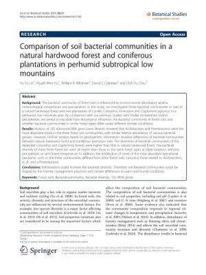 Comparison of Soil Bacterial Communities in a Natural Hardwood