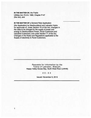 Utilities Act, RSN 1990, Chapter P-47
