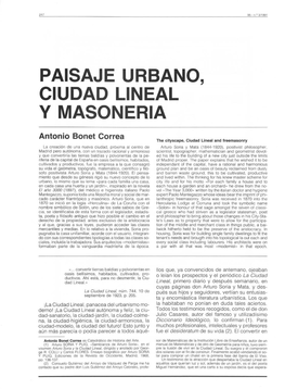 Paisaje Urbano, Ciudad Lineal Y Masonería