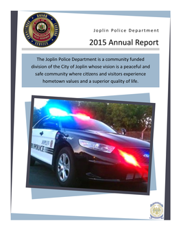 Joplin Police Department 2015 Annual Report