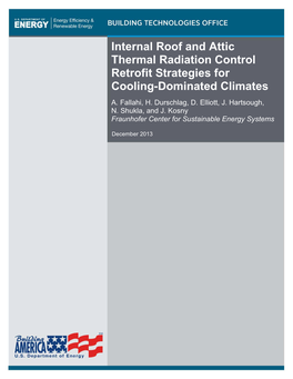 Internal Roof and Attic Thermal Radiation Control Retrofit Strategies for Cooling-Dominated Climates A